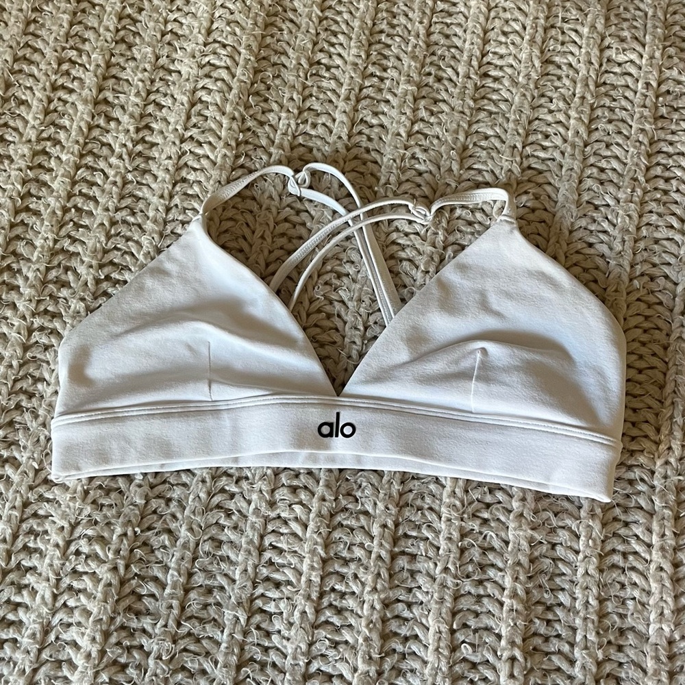 ALO Yoga White Strappy Bra